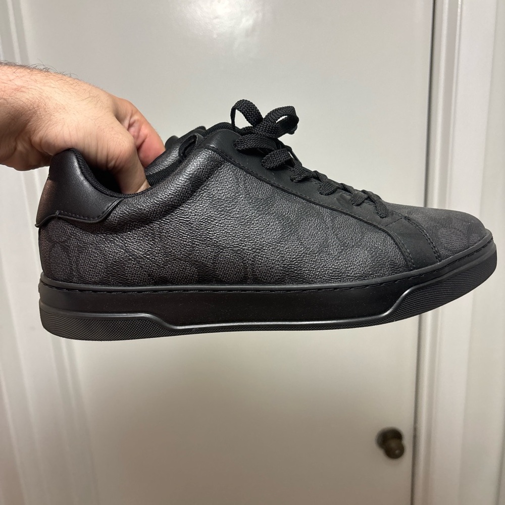 Men's Coach Size 12 Black Leather Sneakers